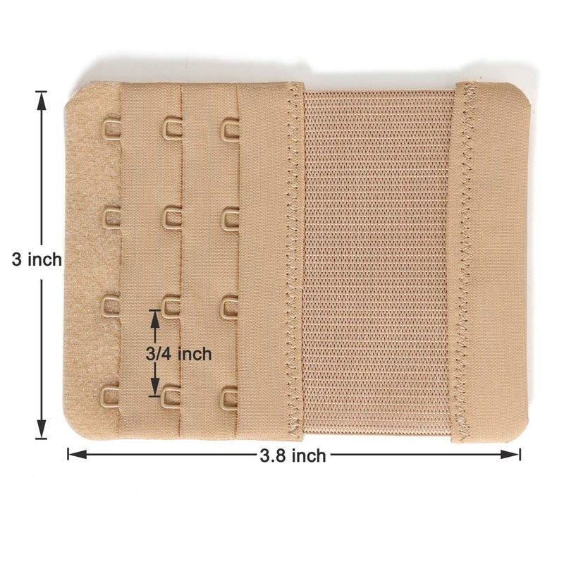 YARBAR Bra Extenders 4 Hook Soft Stretchy Bra Extension Strap Comfortable Pack of 3 - Image 3